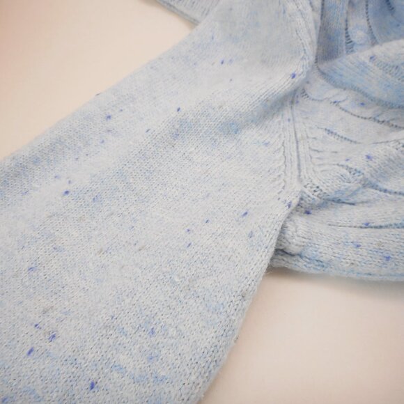 Talbots Women's sz M Pullover Sweater Long Sleeve Cable Knit Light Blue Speckled - Picture 12 of 12